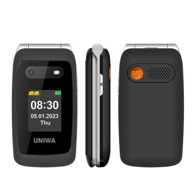 UNIWA V202T 검은색 노인 스마트폰 1450mAh SOS 버튼