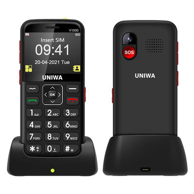좋은 가격 노인용 UNIWA V1000 휴대전화 2.31' 디스플레이 64MB 램 0.3MP 카메라 SOS 기능 온라인으로