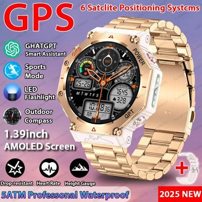 좋은 가격 2025 채팅GPT 인공지능 보조 GPS 스마트 워치 5ATM 방수 듀얼 밴드 GNSS 나침반 군사 스포츠 온라인으로