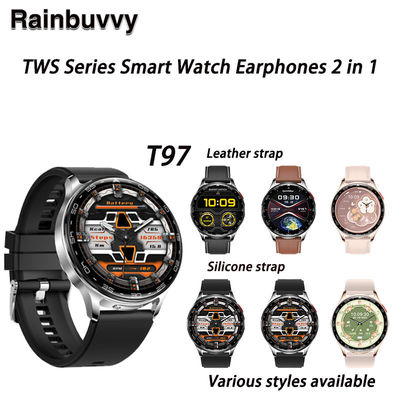 좋은 가격 T97 TWS 2-in-1 블루투스 이어폰 HIFI 9D 음질 건강 운동 모니터링 시계 온라인으로
