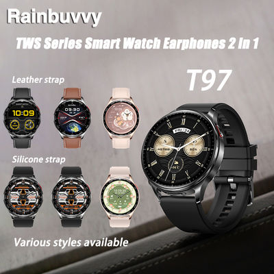 좋은 가격 Bluetooth Earphones T97 TWS 2-in-1 HIFI 9D Sound Quality Health Exercise Monitoring Watch 온라인으로