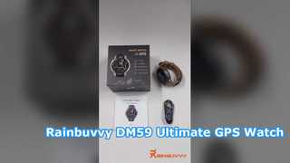 Rainbuvvy DM59 GPS 스마트 시계 1.43'' AMOLED 오프라인 지도 5ATM 방수 500mAh levati